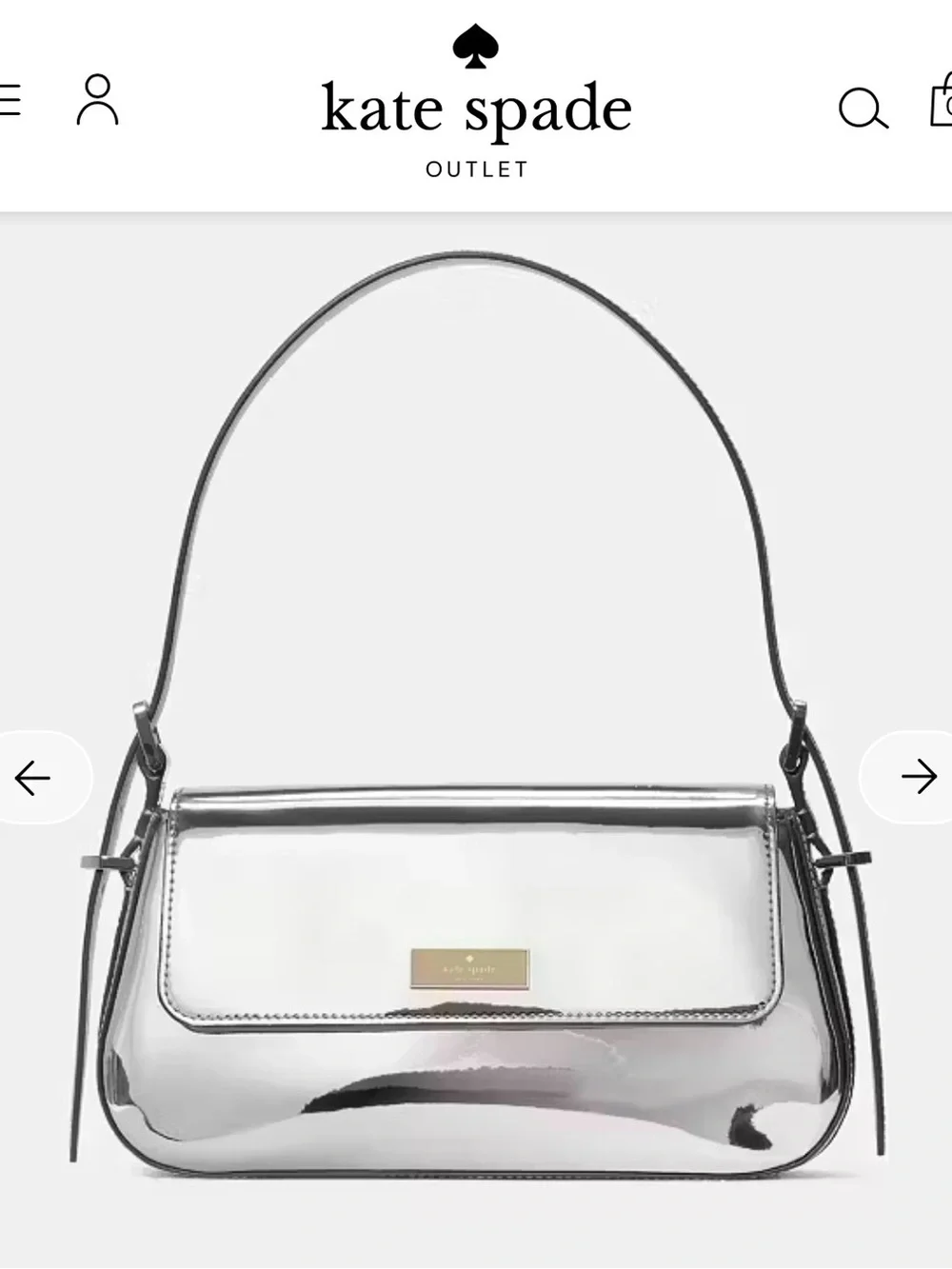 Kate Spade Bridget Mirror Metallic Small Flap Shoulder - Picture 1 of 7